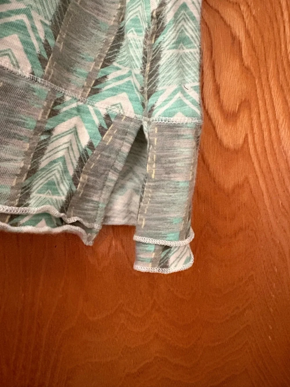 Carve Designs Mint and Gray Chevron A-Line organic cotton midi Skirt XS - Picture 2 of 7
